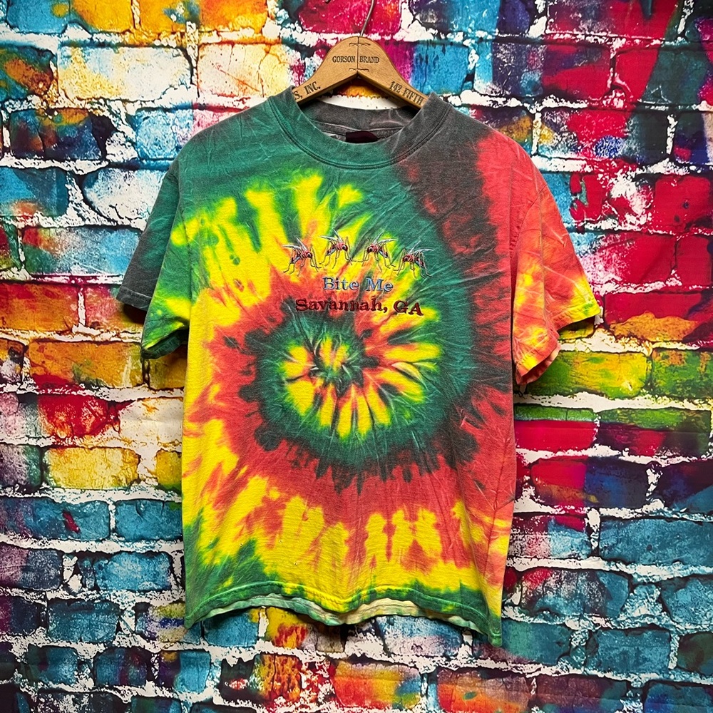 Tie Dye T Shirt Vintage Bite Me Medium